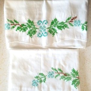 HAND Embroidered STD pillow case set of 2